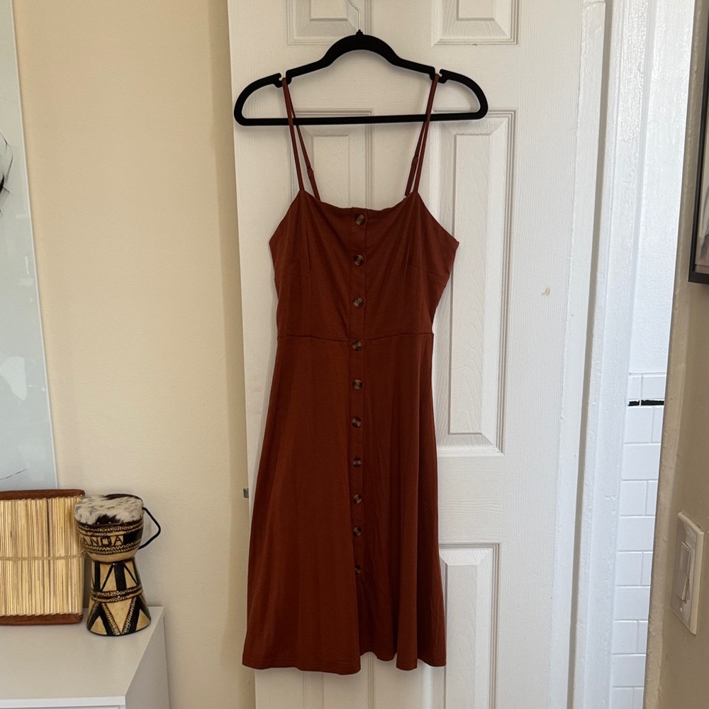 Elegant Brown Button-Down Dress